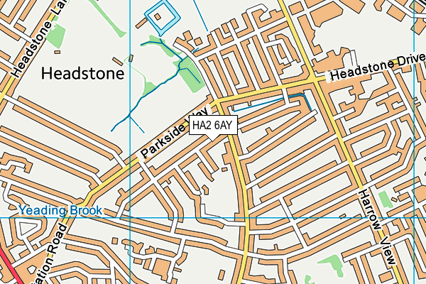 HA2 6AY map - OS VectorMap District (Ordnance Survey)