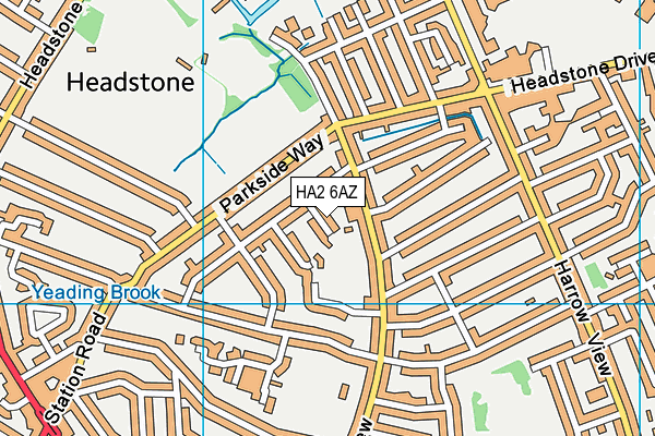 Headstone Tennis Club map (HA2 6AZ) - OS VectorMap District (Ordnance Survey)