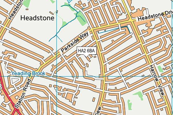 HA2 6BA map - OS VectorMap District (Ordnance Survey)
