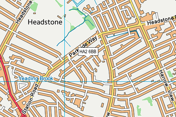 HA2 6BB map - OS VectorMap District (Ordnance Survey)