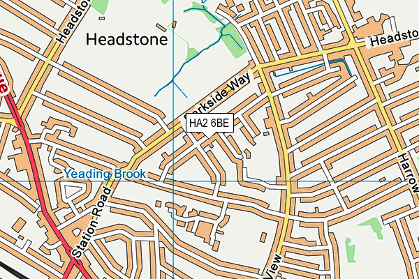 HA2 6BE map - OS VectorMap District (Ordnance Survey)