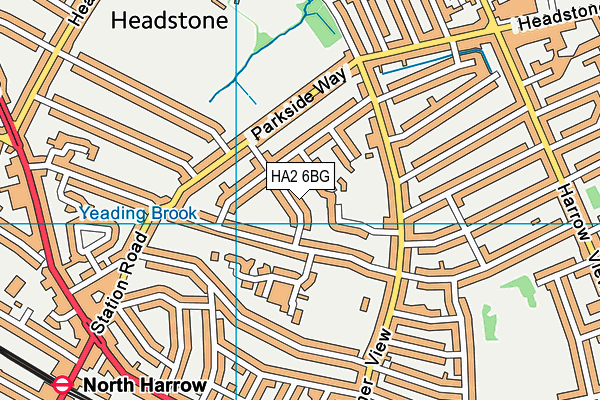 HA2 6BG map - OS VectorMap District (Ordnance Survey)