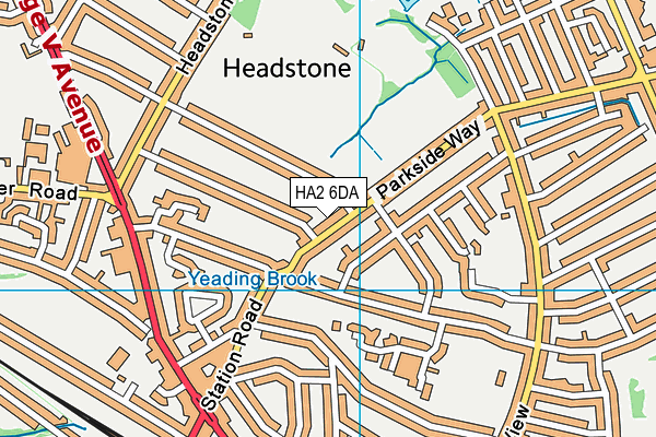 HA2 6DA map - OS VectorMap District (Ordnance Survey)