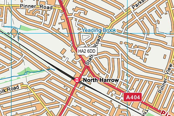 HA2 6DD map - OS VectorMap District (Ordnance Survey)