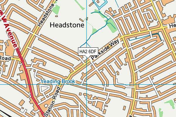 HA2 6DF map - OS VectorMap District (Ordnance Survey)