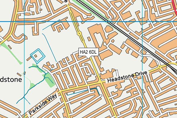 HA2 6DL map - OS VectorMap District (Ordnance Survey)