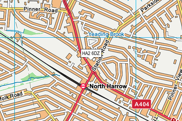 The Gym Group (London North Harrow) map (HA2 6DZ) - OS VectorMap District (Ordnance Survey)