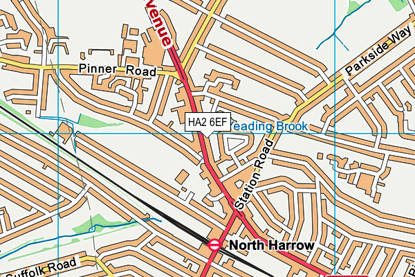 HA2 6EF map - OS VectorMap District (Ordnance Survey)