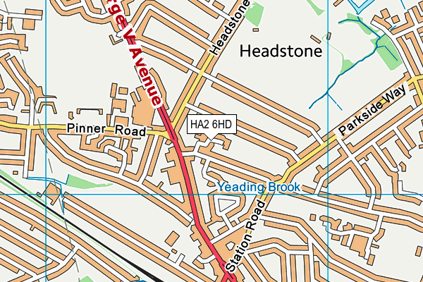 HA2 6HD map - OS VectorMap District (Ordnance Survey)