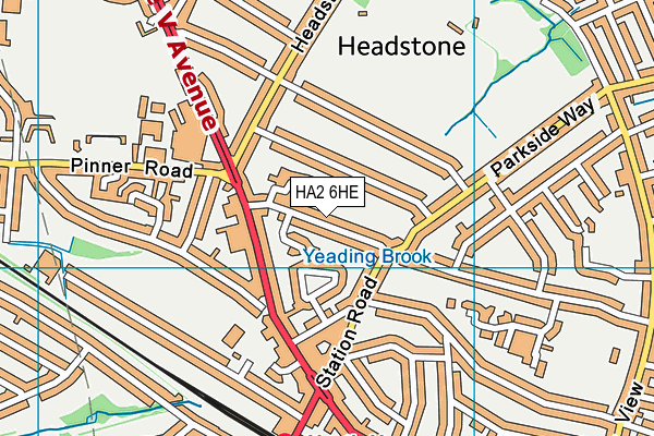 HA2 6HE map - OS VectorMap District (Ordnance Survey)