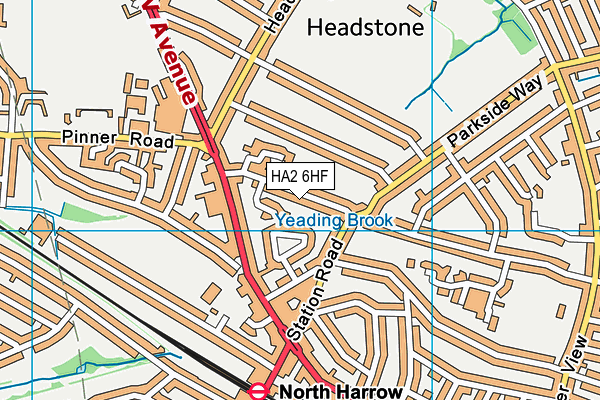 HA2 6HF map - OS VectorMap District (Ordnance Survey)