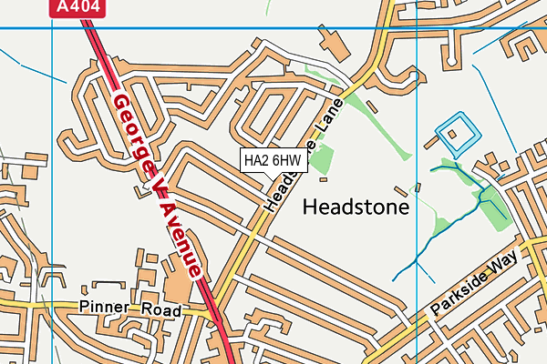 HA2 6HW map - OS VectorMap District (Ordnance Survey)