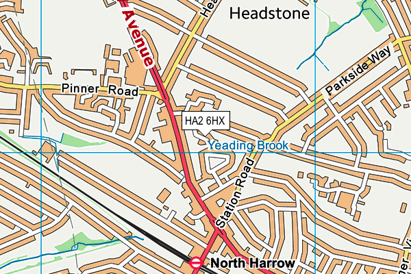 HA2 6HX map - OS VectorMap District (Ordnance Survey)