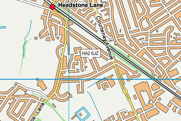 HA2 6JZ map - OS VectorMap District (Ordnance Survey)