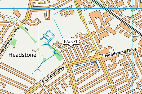 HA2 6PT map - OS VectorMap District (Ordnance Survey)