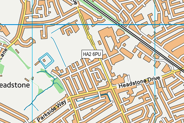 HA2 6PU map - OS VectorMap District (Ordnance Survey)
