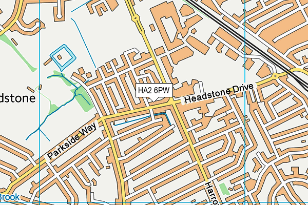 HA2 6PW map - OS VectorMap District (Ordnance Survey)