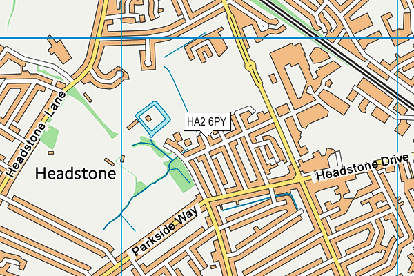 HA2 6PY map - OS VectorMap District (Ordnance Survey)