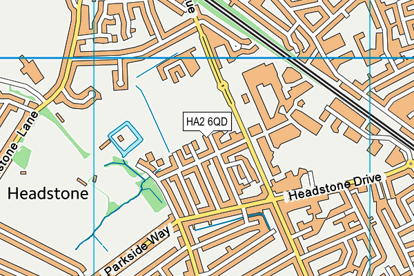 HA2 6QD map - OS VectorMap District (Ordnance Survey)