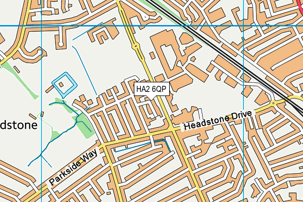 HA2 6QP map - OS VectorMap District (Ordnance Survey)