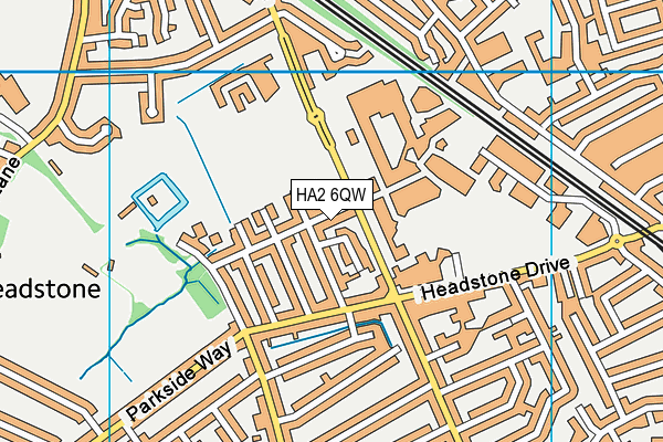 HA2 6QW map - OS VectorMap District (Ordnance Survey)