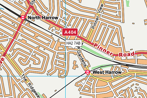 HA2 7AB map - OS VectorMap District (Ordnance Survey)