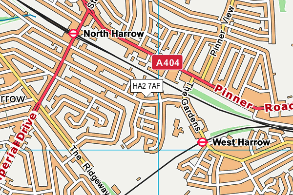 HA2 7AF map - OS VectorMap District (Ordnance Survey)