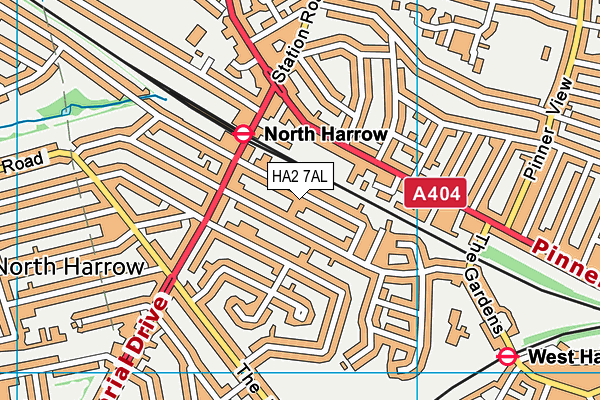 HA2 7AL map - OS VectorMap District (Ordnance Survey)