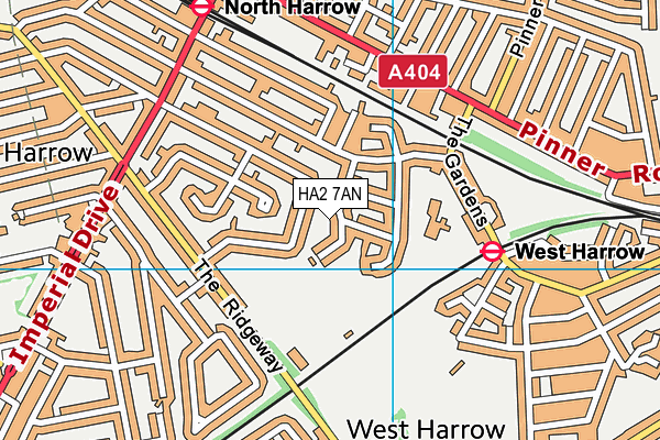 HA2 7AN map - OS VectorMap District (Ordnance Survey)