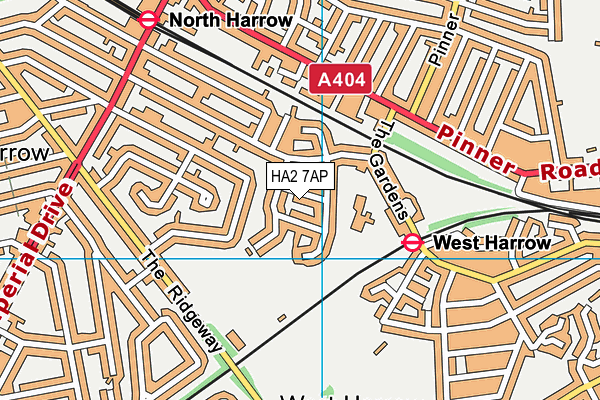 HA2 7AP map - OS VectorMap District (Ordnance Survey)