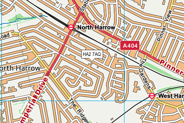 HA2 7AQ map - OS VectorMap District (Ordnance Survey)