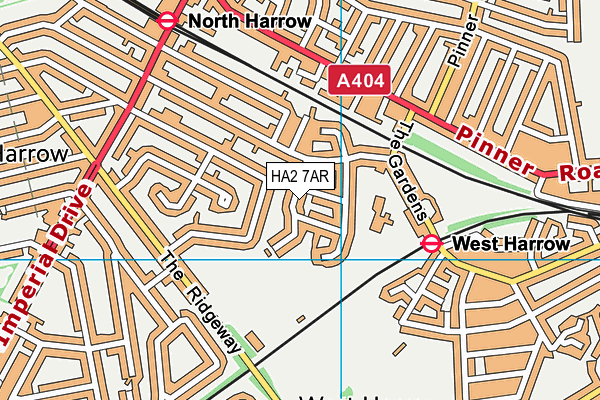 HA2 7AR map - OS VectorMap District (Ordnance Survey)
