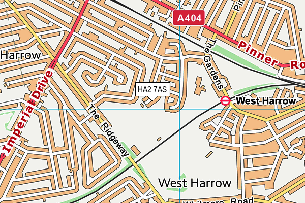 HA2 7AS map - OS VectorMap District (Ordnance Survey)