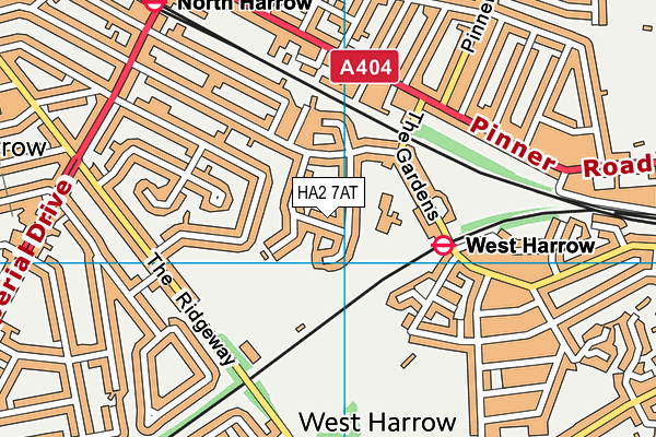 HA2 7AT map - OS VectorMap District (Ordnance Survey)