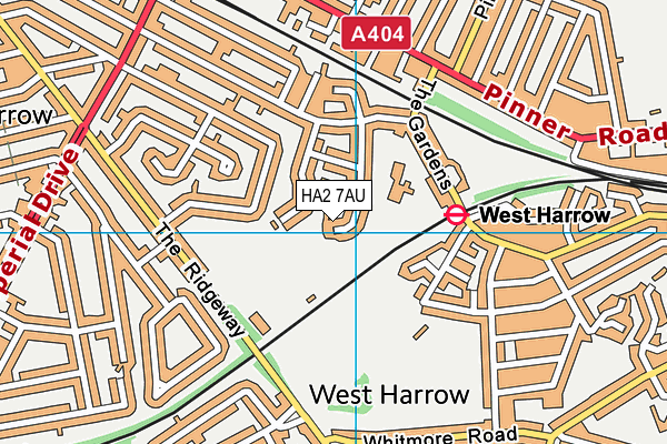 HA2 7AU map - OS VectorMap District (Ordnance Survey)