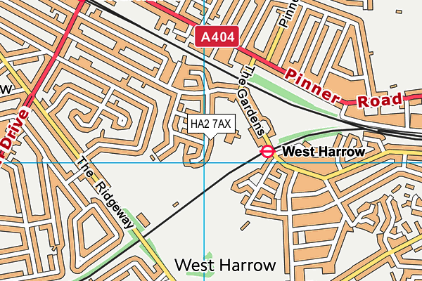 HA2 7AX map - OS VectorMap District (Ordnance Survey)