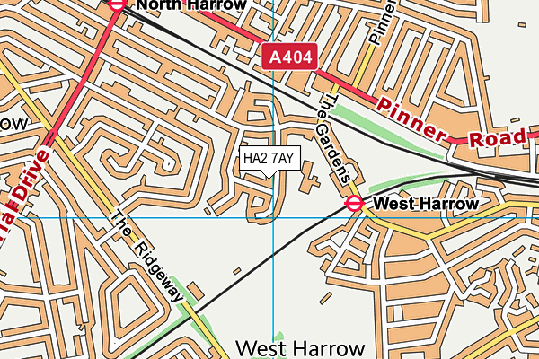 HA2 7AY map - OS VectorMap District (Ordnance Survey)