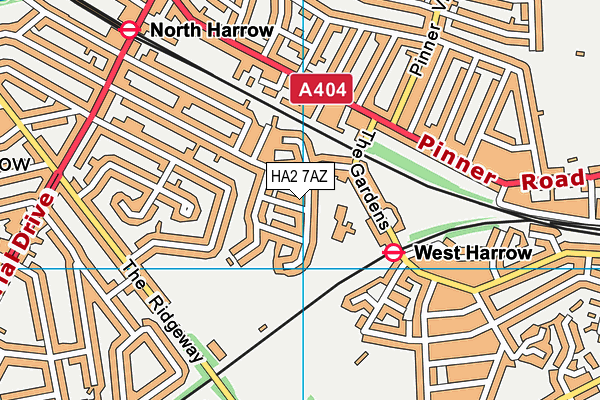 HA2 7AZ map - OS VectorMap District (Ordnance Survey)