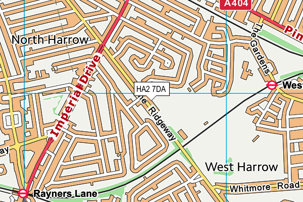 HA2 7DA map - OS VectorMap District (Ordnance Survey)