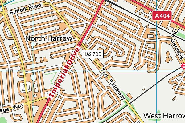 HA2 7DD map - OS VectorMap District (Ordnance Survey)