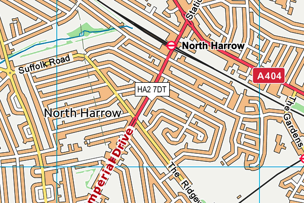 HA2 7DT map - OS VectorMap District (Ordnance Survey)