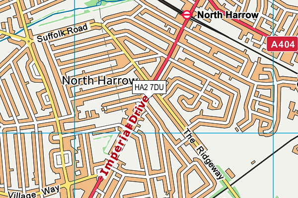 HA2 7DU map - OS VectorMap District (Ordnance Survey)