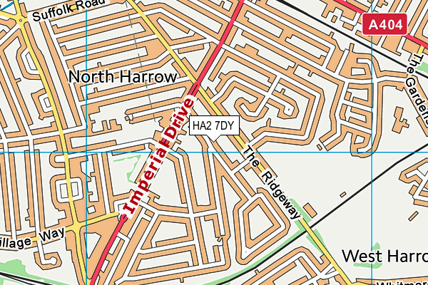 HA2 7DY map - OS VectorMap District (Ordnance Survey)