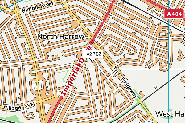 HA2 7DZ map - OS VectorMap District (Ordnance Survey)