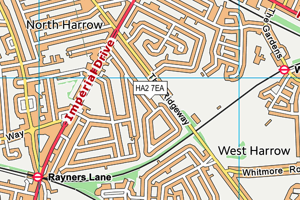 HA2 7EA map - OS VectorMap District (Ordnance Survey)