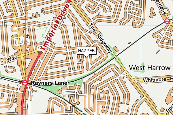 HA2 7EB map - OS VectorMap District (Ordnance Survey)