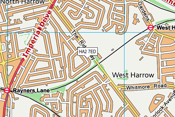HA2 7ED map - OS VectorMap District (Ordnance Survey)
