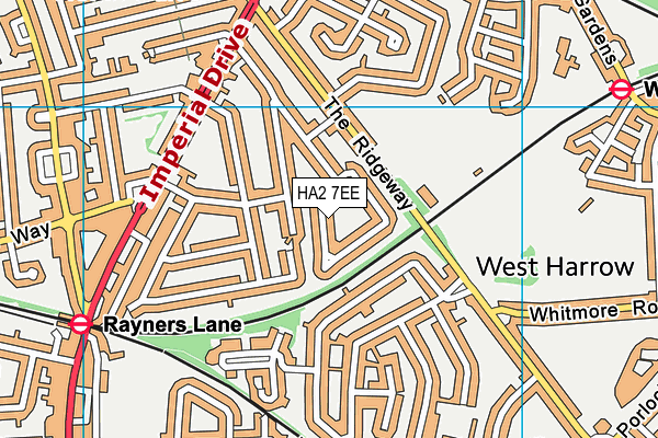 HA2 7EE map - OS VectorMap District (Ordnance Survey)