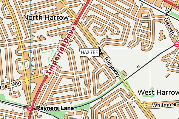 HA2 7EF map - OS VectorMap District (Ordnance Survey)