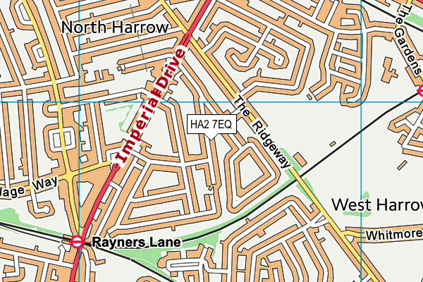 HA2 7EQ map - OS VectorMap District (Ordnance Survey)
